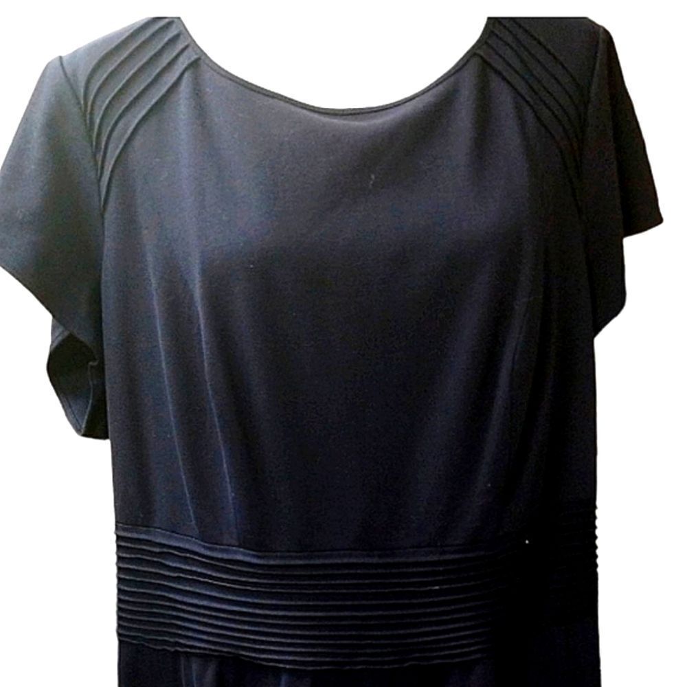Eliza J Navy Dress Short Sleeve Fit Flare Back Zipper Size 18W - Picture 2 of 8